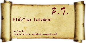 Plésa Talabor névjegykártya
